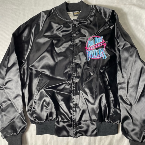 Vintage 90s Phil dirt and the dozers band bomber button up nylon jacket - Picture 4 of 6